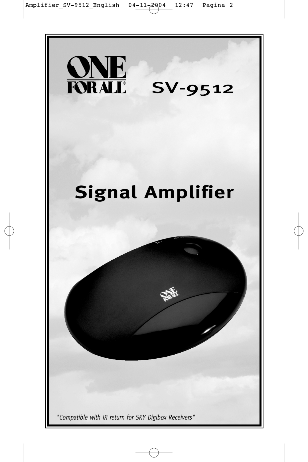 One for All manual Amplifier SV-9512 English 04-11-200412 47 Pagina, Signal Amplifier, RSV-9512 