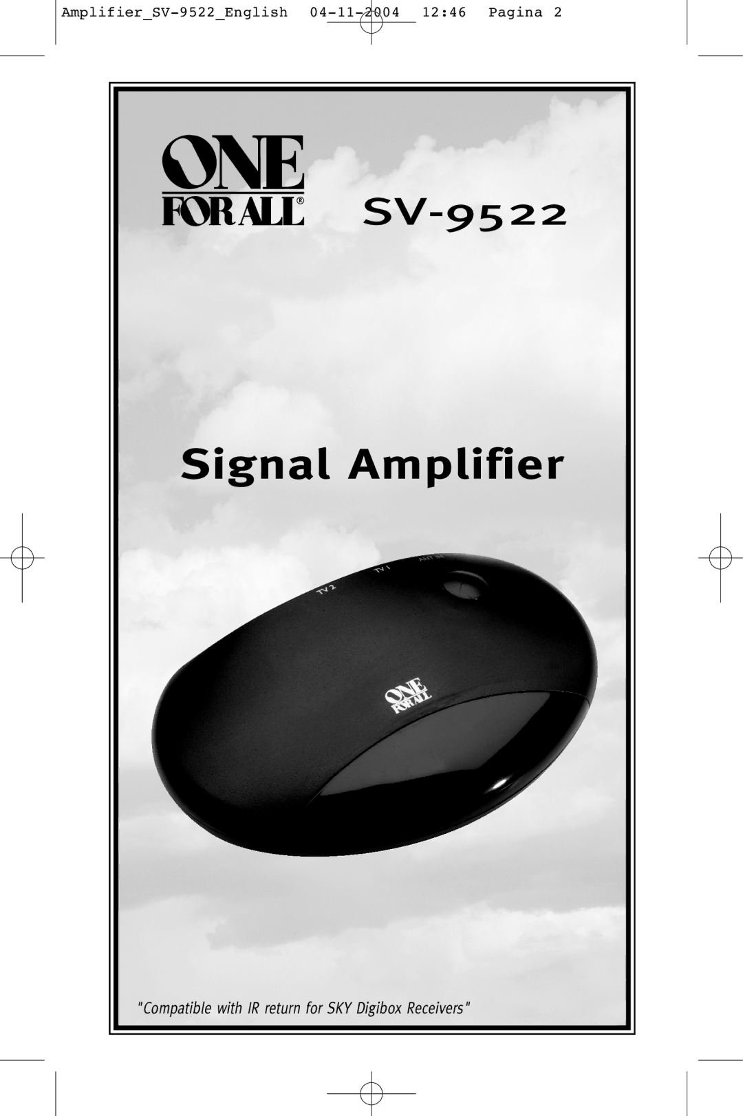 One for All SV-9522 manual Signal Amplifier 