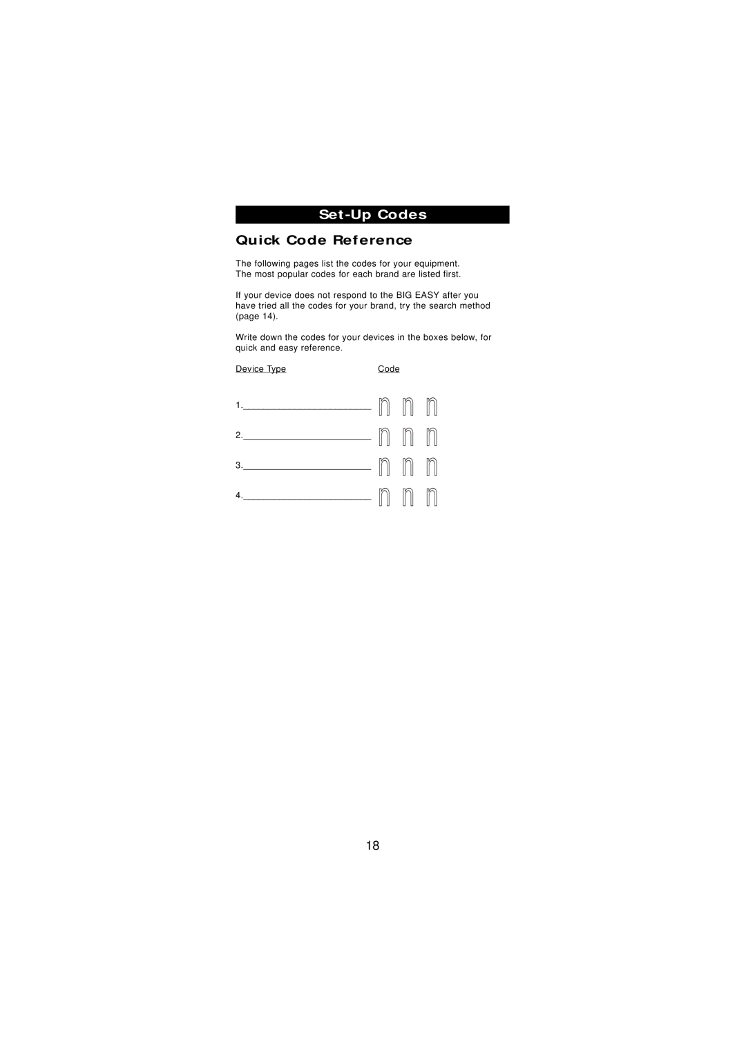 One for All URC-2585 manual Set-Up Codes, Quick Code Reference 