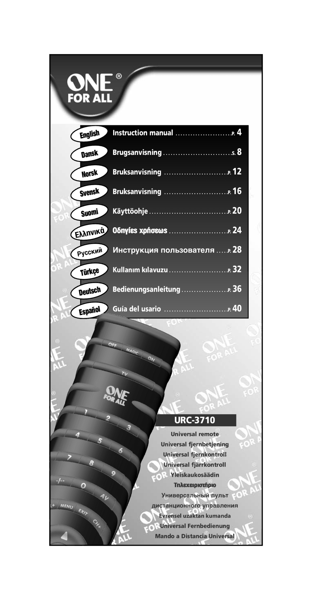 One for All URC-3710 instruction manual 