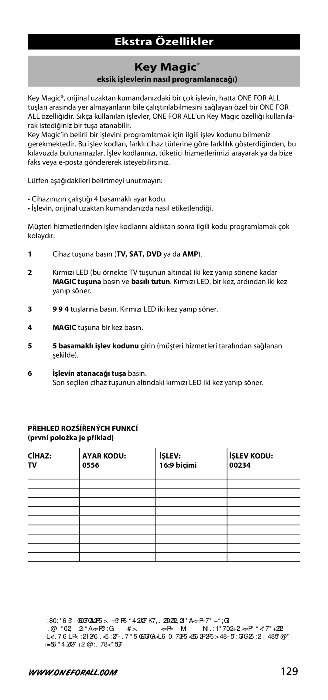 One for All URC-3740 instruction manual 129, İşlevin atanacağı tuşa basın, Cİhaz, İşlev 169 biçimi 