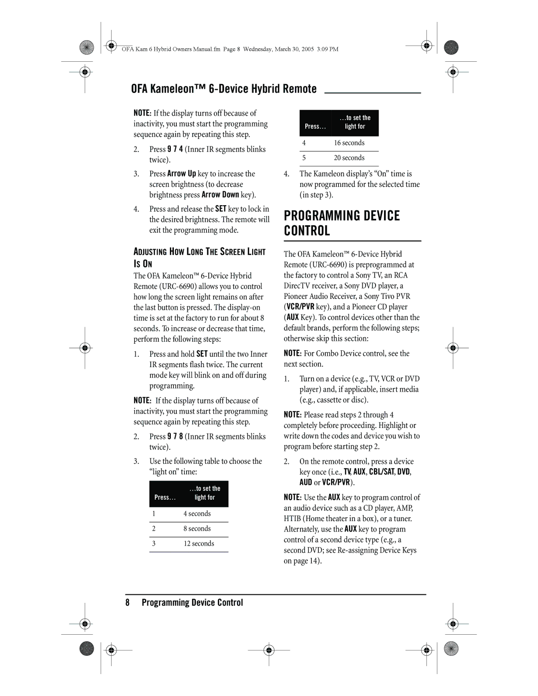 One for All URC-6690 owner manual Is on, AUD or VCR/PVR 