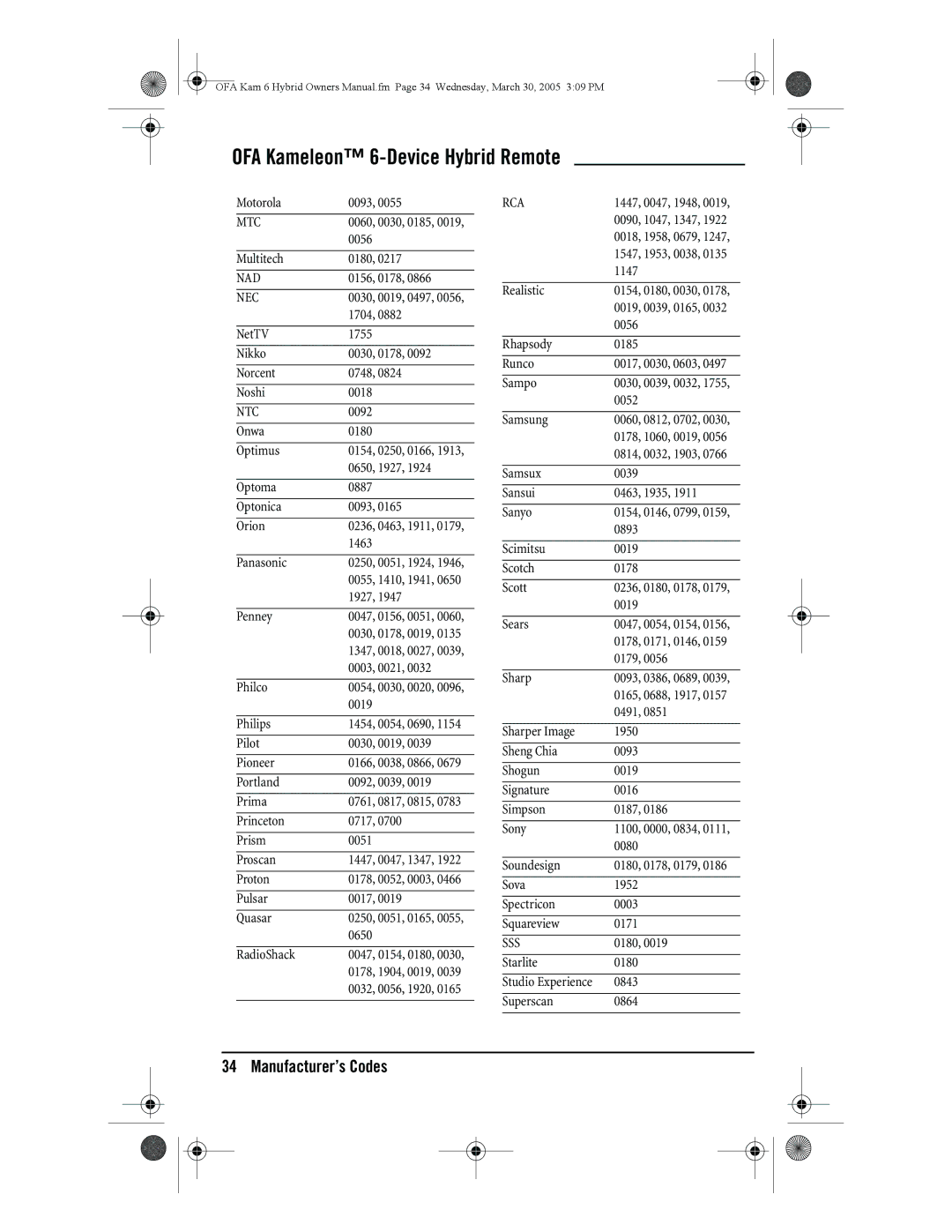 One for All URC-6690 owner manual Ntc, Sss 