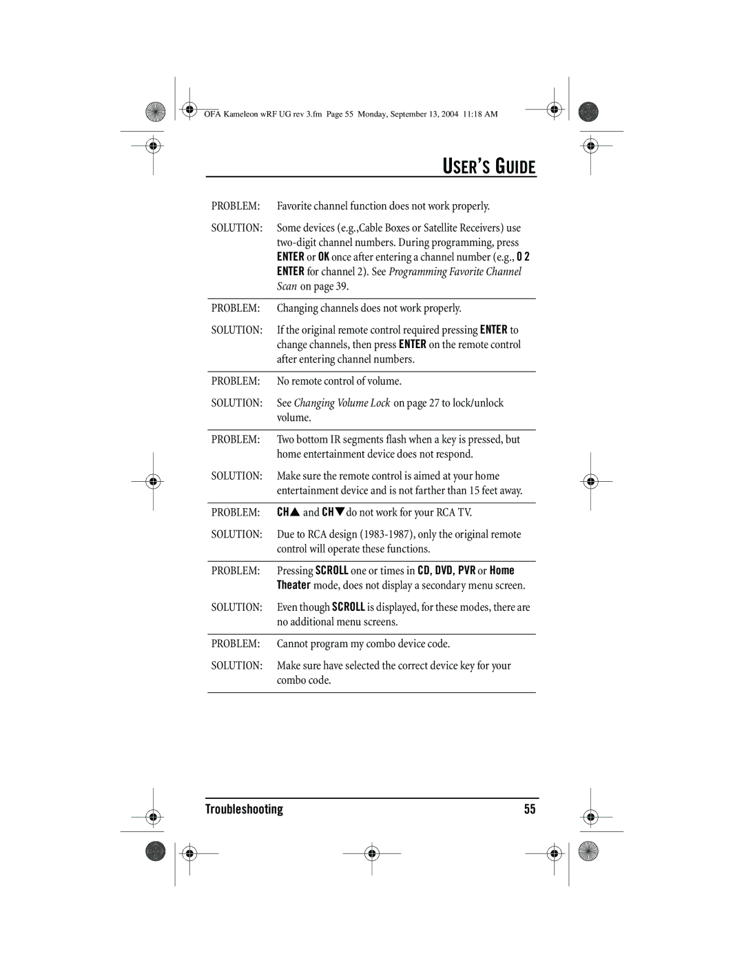 One for All URC-9964B00 manual USER’S Guide 