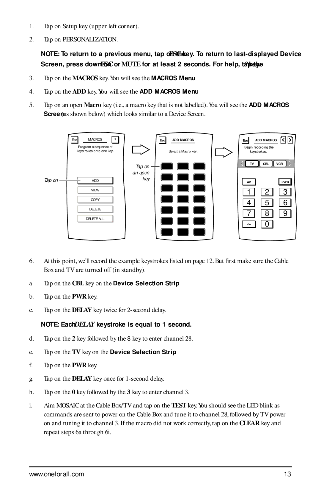 One for All URC-9990 manual Key 