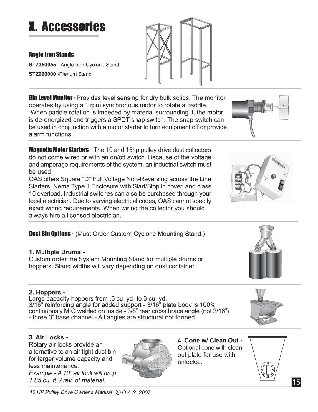 Oneida Air Systems 10 HP manual Accessories, Multiple Drums 