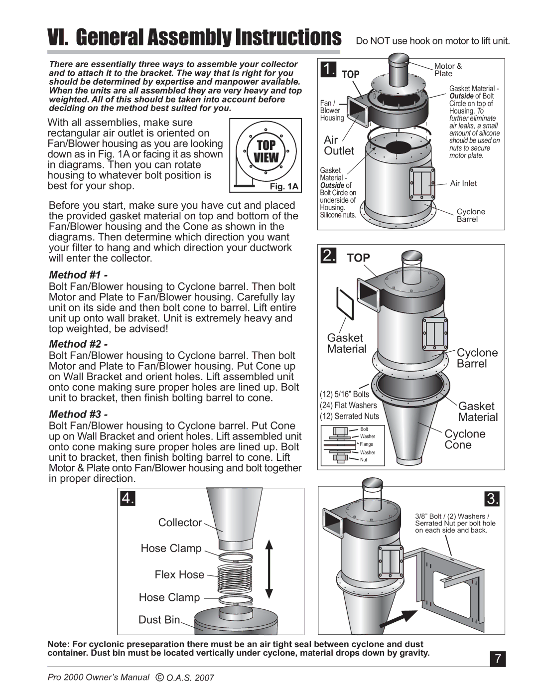 Oneida Air Systems 2000 manual Top 