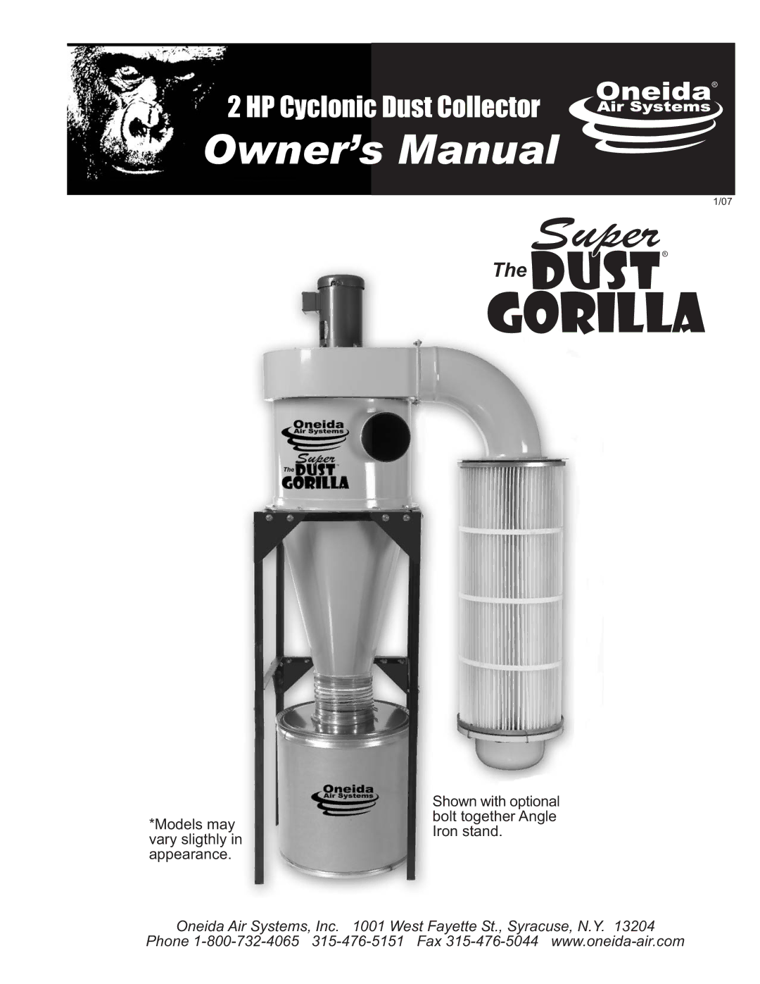 Oneida Air Systems Super Dust Gorilla manual 