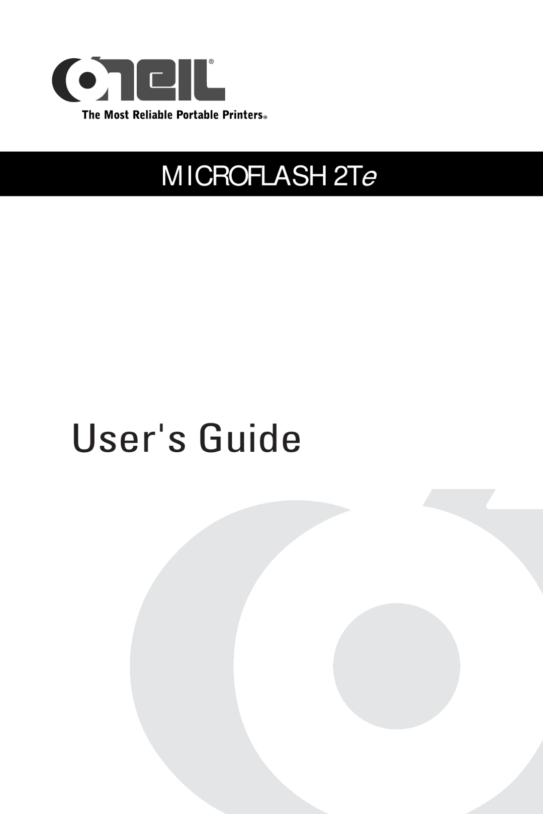 O'Neil 2TE manual Users Guide 