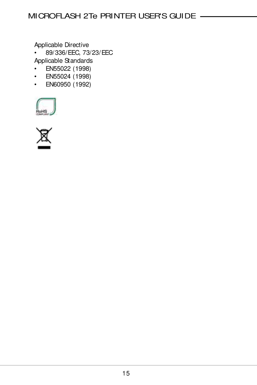 O'Neil 2TE manual Microflash 2Te Printer Users Guide 