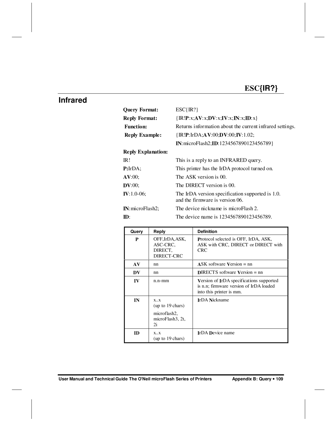 O'Neil microFlash Series user manual Escir?, Infrared 