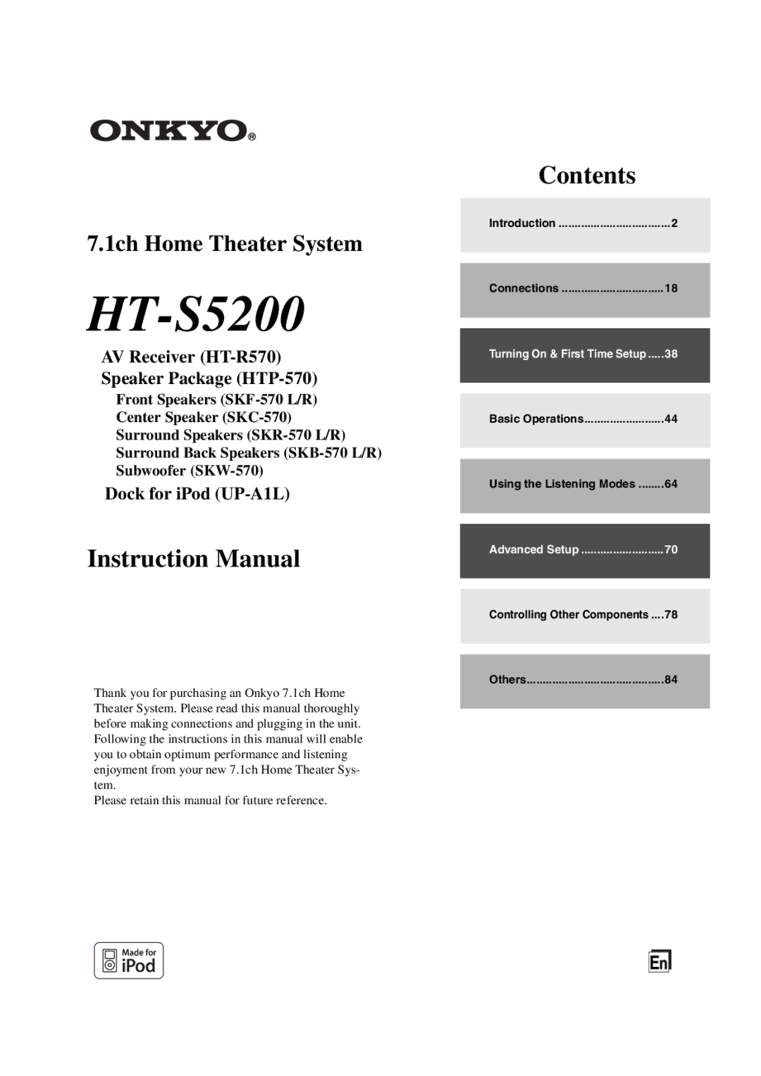 Onkyo 29344934 instruction manual HT-S5200 