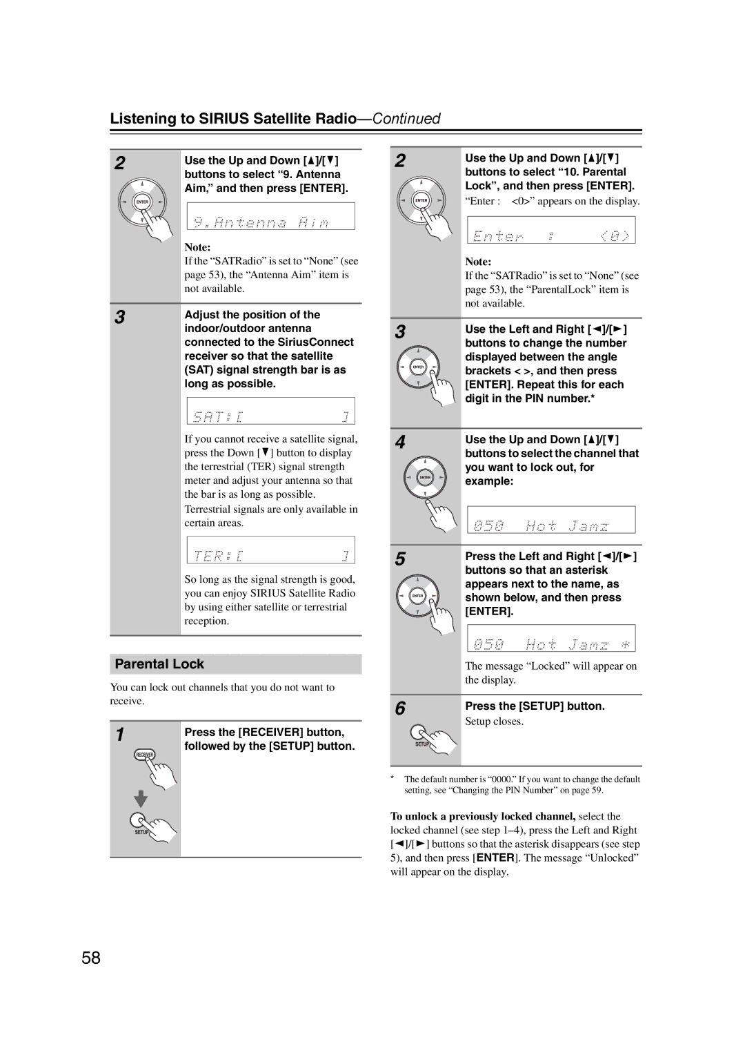 Onkyo 29344934 instruction manual Parental Lock 