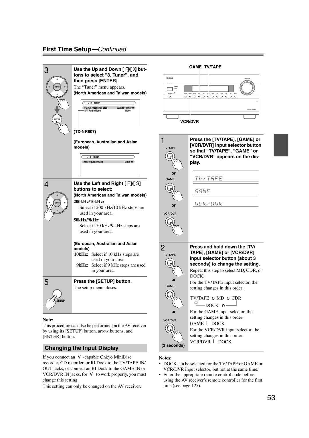 Onkyo TX-NR807, 29400021, HT-RC180 instruction manual Changing the Input Display 