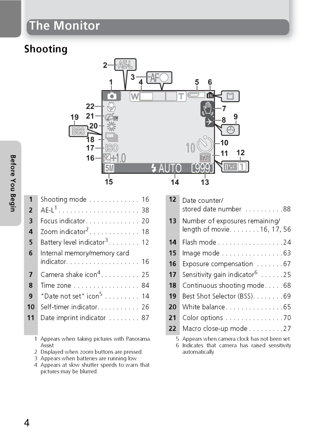 Onkyo 5100 manual Monitor, Before You, Begin, Internal memory/memory card Indicator 