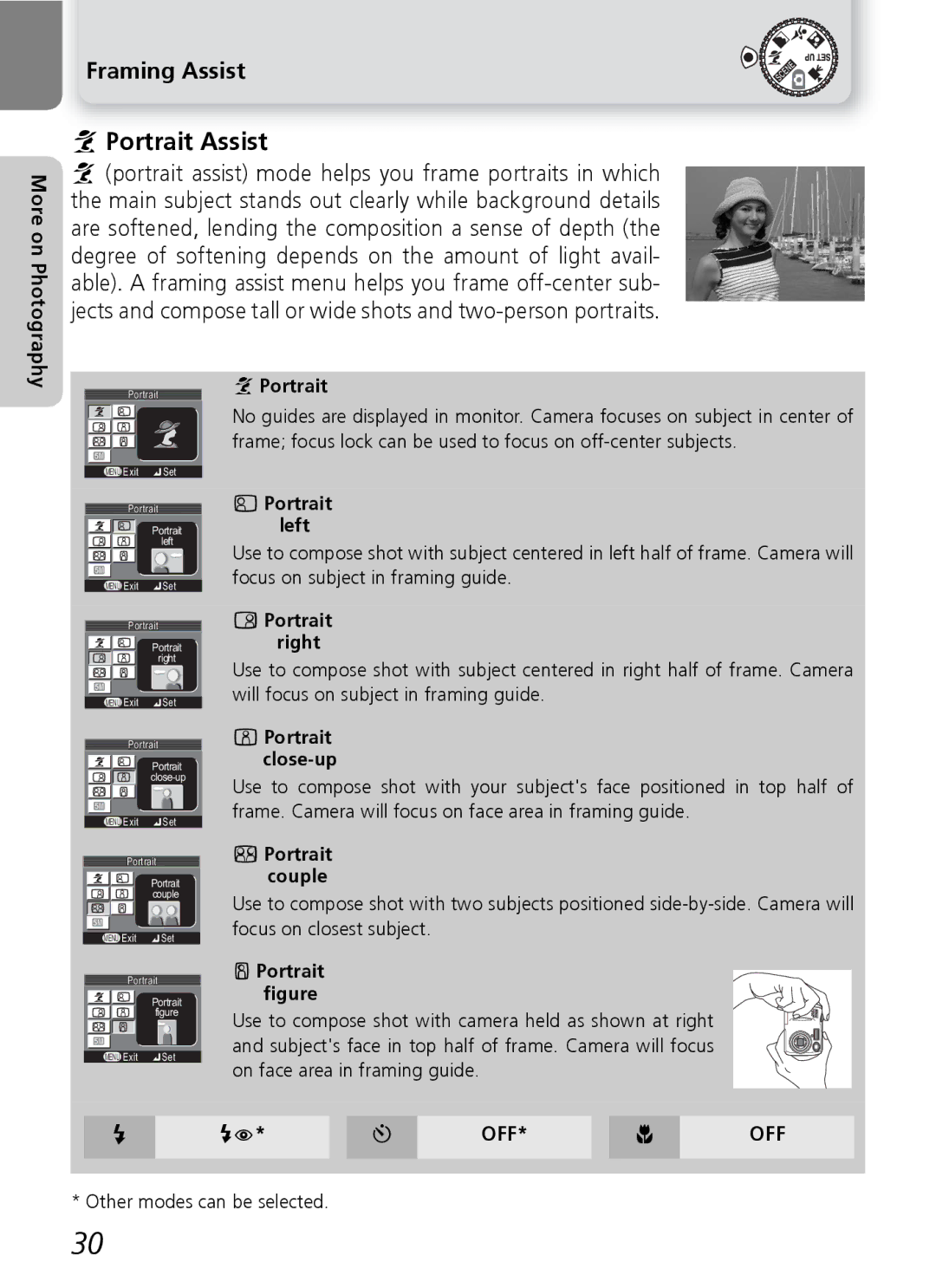 Onkyo 5100 manual Portrait Assist, Framing Assist 