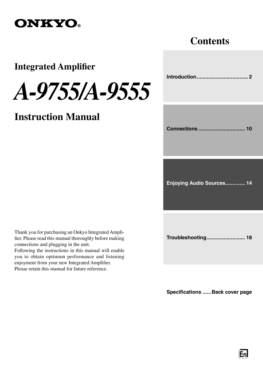 Onkyo A-9755 instruction manual 9755/A-9555 