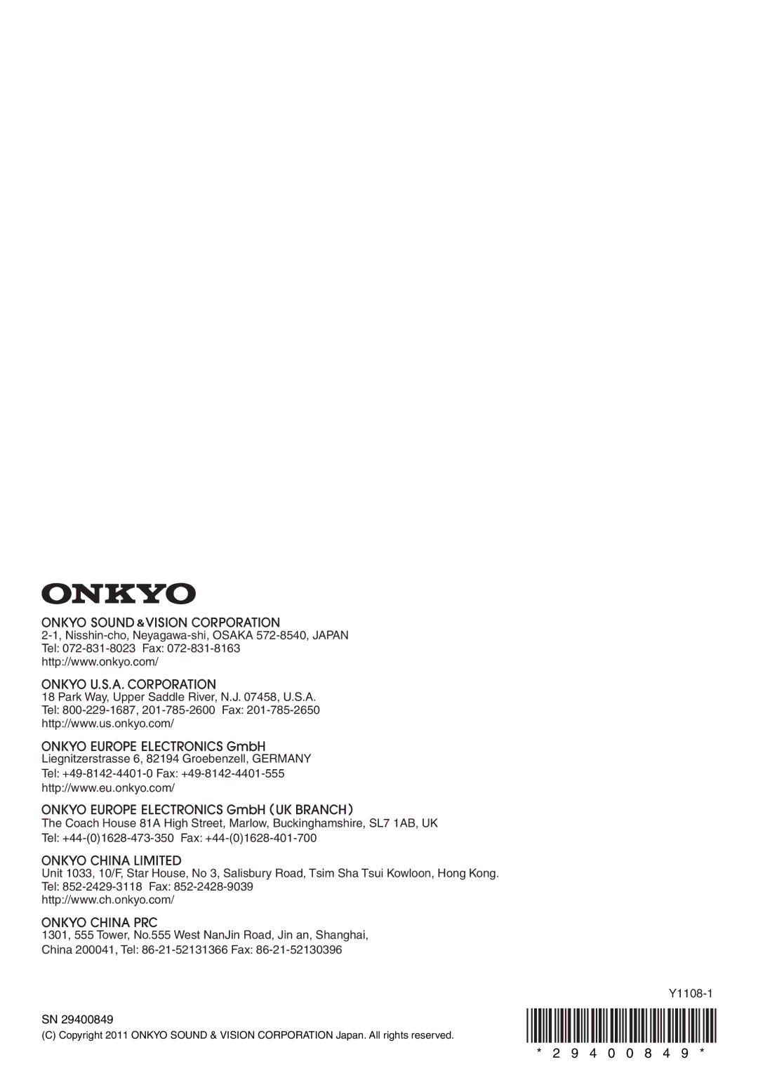 Onkyo A-9070 instruction manual 4 0 0 8 4 