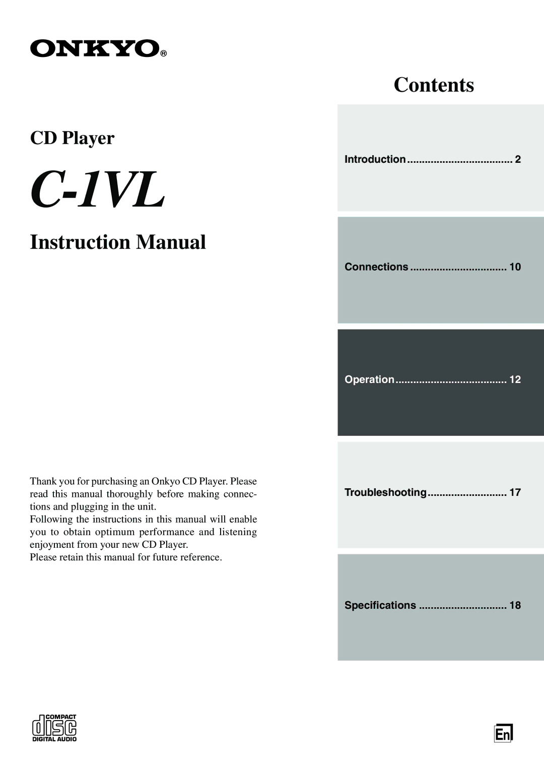 Onkyo C-1VL instruction manual 