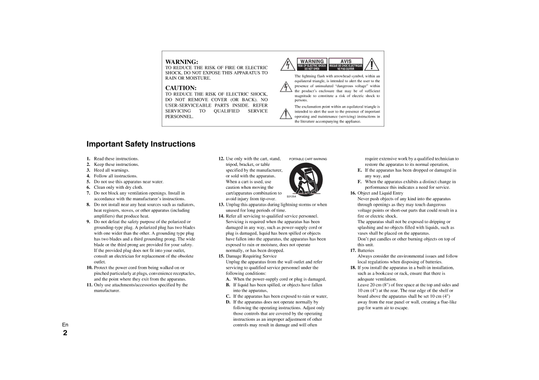 Onkyo C-7000R Read these instructions, Keep these instructions, Heed all warnings, Follow all instructions 