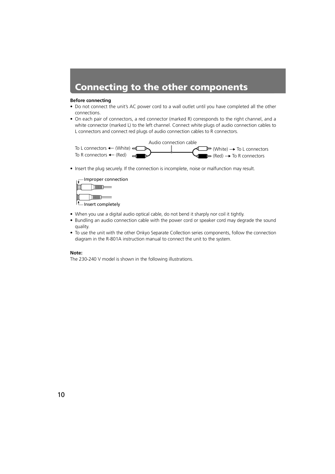 Onkyo C-701A instruction manual Connecting to the other components, Before connecting 