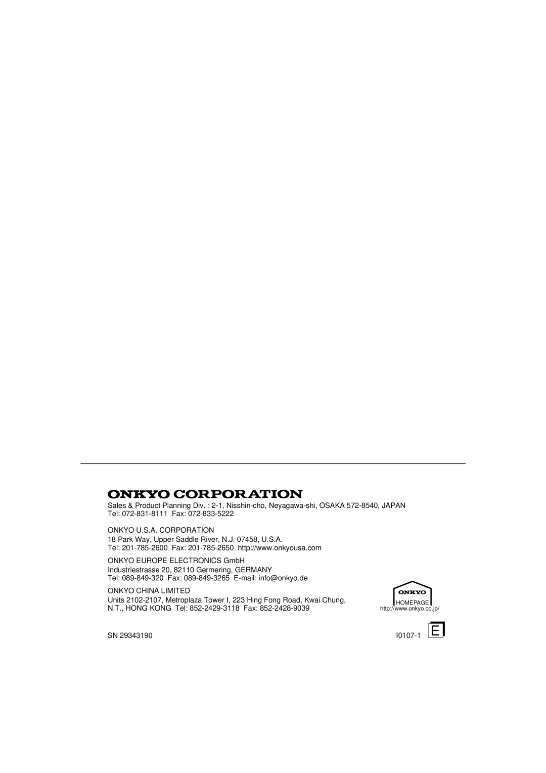 Onkyo C-701A instruction manual Onkyo U.S.A. Corporation 