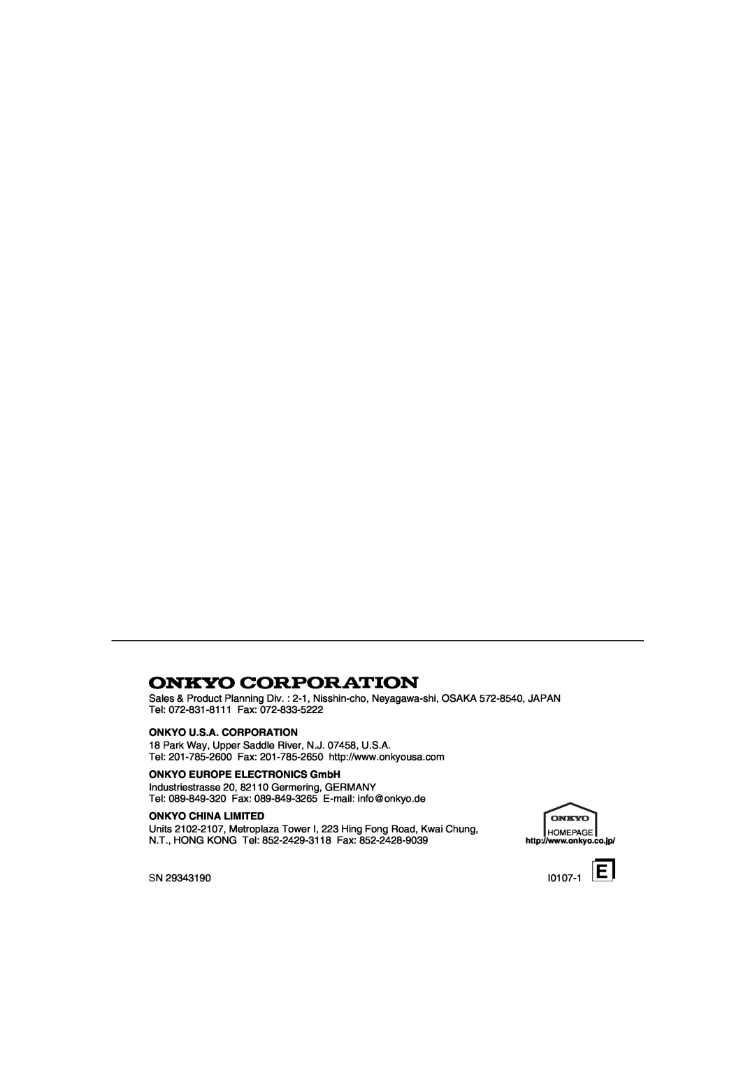Onkyo C-701A instruction manual Onkyo U.S.A. Corporation, ONKYO EUROPE ELECTRONICS GmbH, Onkyo China Limited 