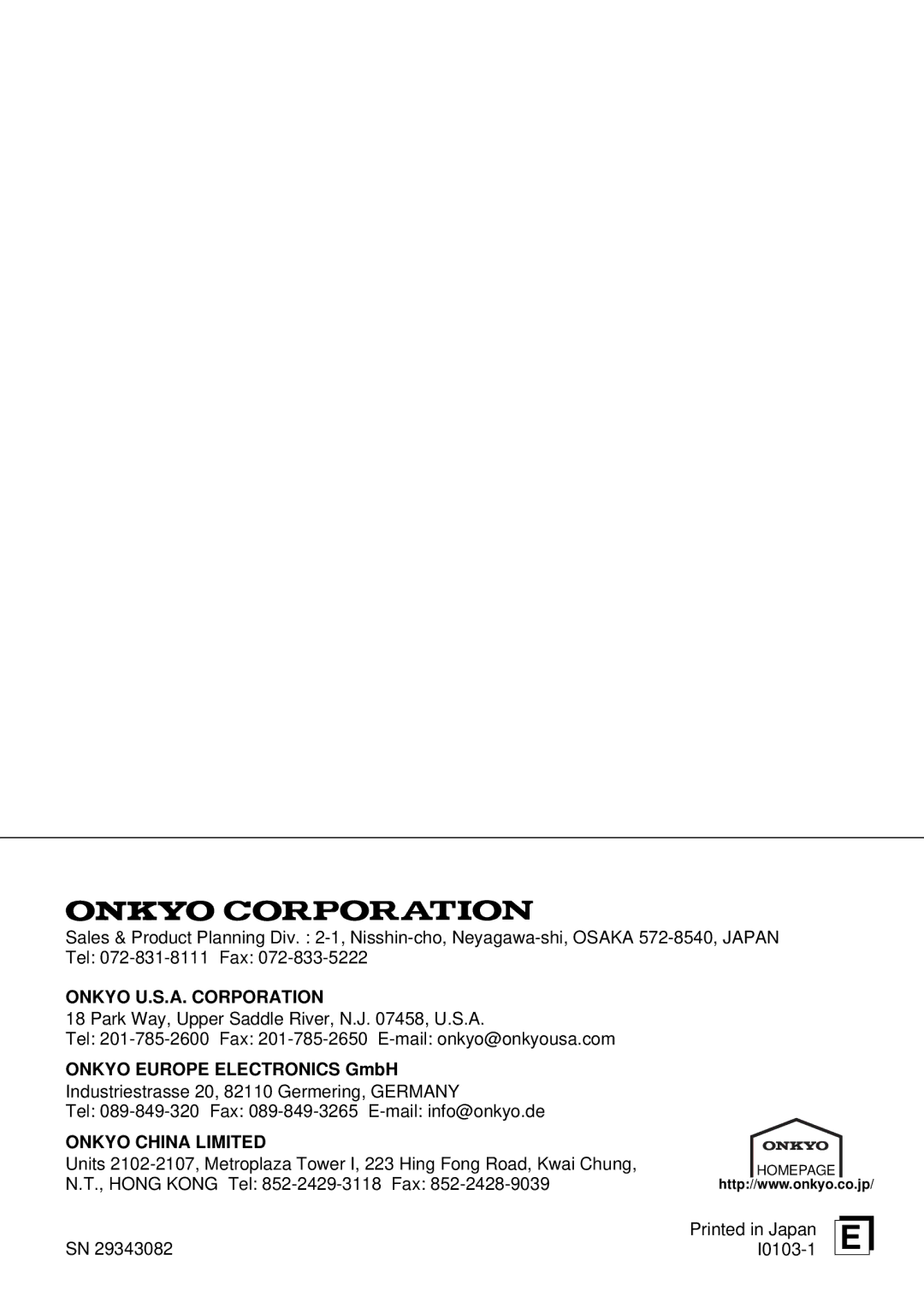 Onkyo C-705TX instruction manual Onkyo U.S.A. Corporation 