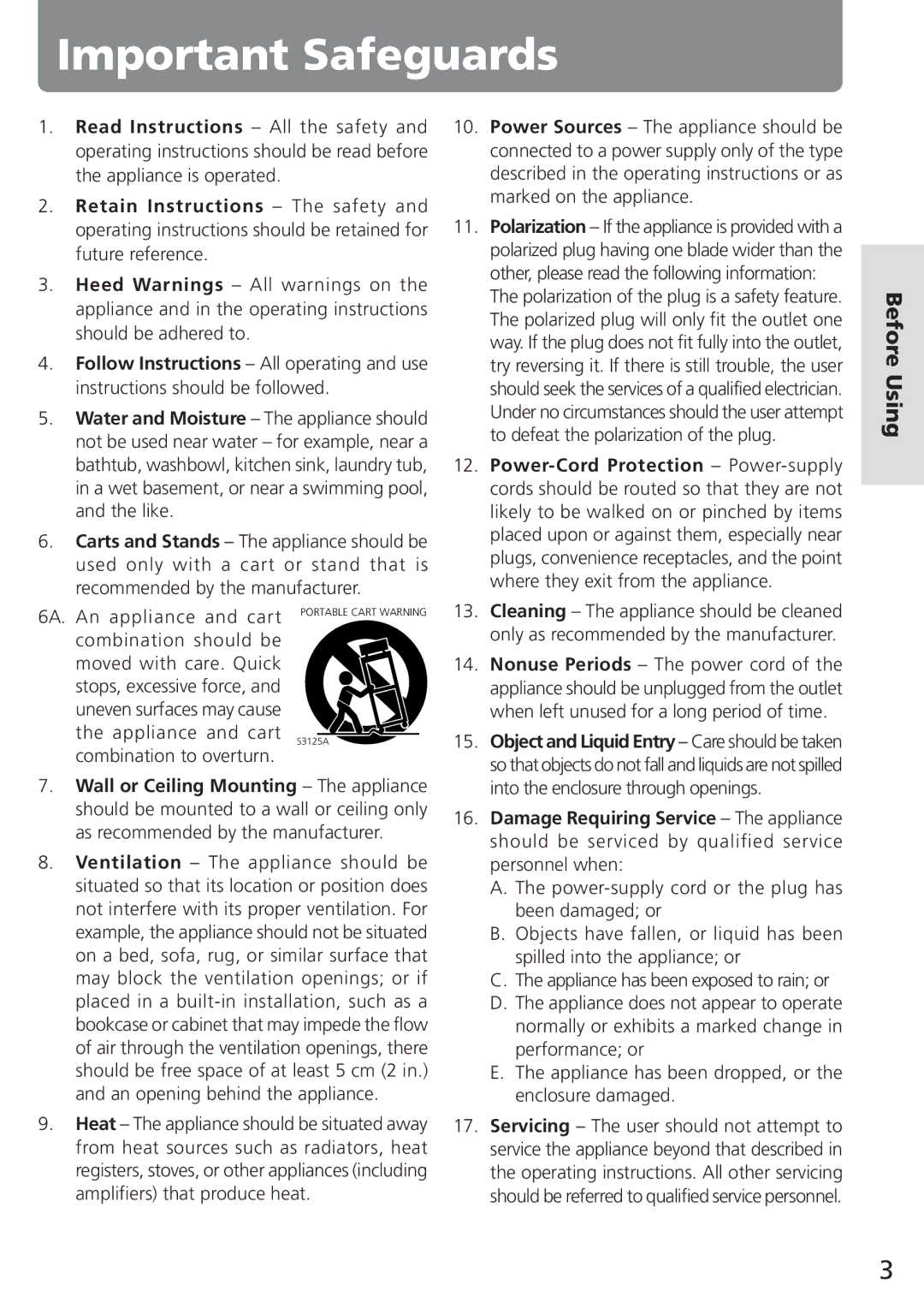 Onkyo C-705TX instruction manual Before Using, Power-Cord Protection Power-supply 