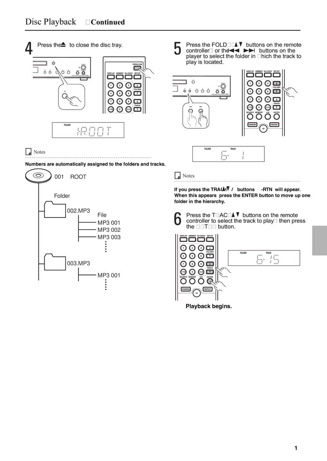 Onkyo C-S5VL instruction manual Press the to close the disc tray 