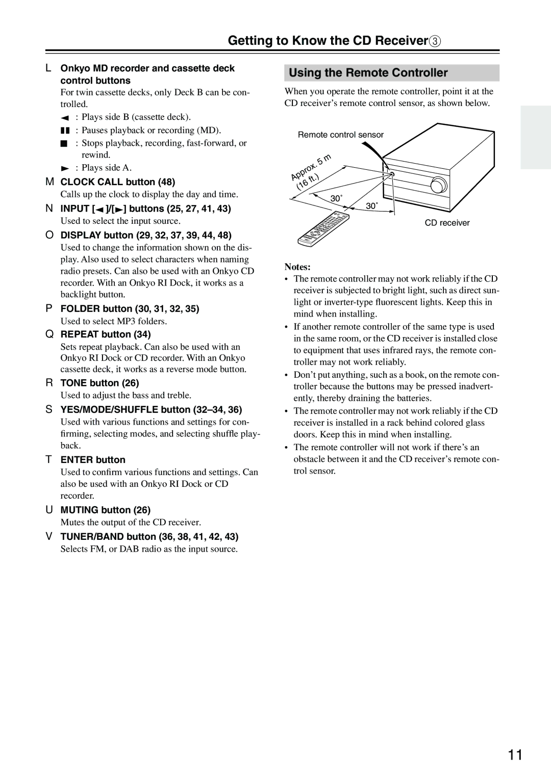 Onkyo CR-715DAB instruction manual Using the Remote Controller 