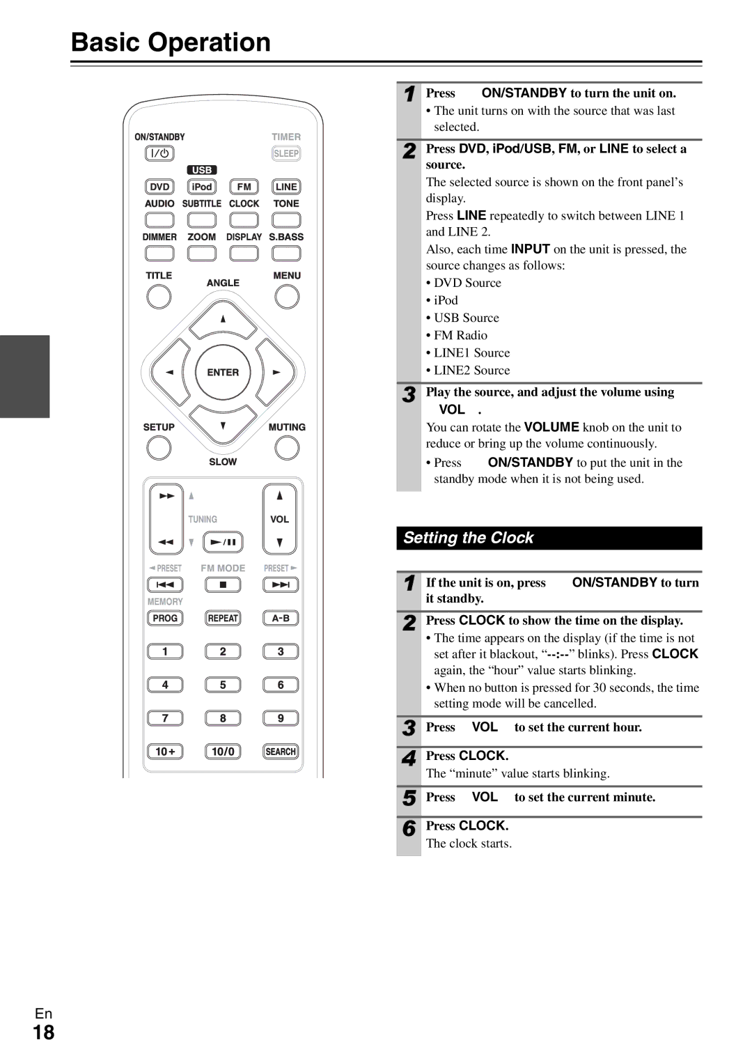 Onkyo DR-645 instruction manual Basic Operation 