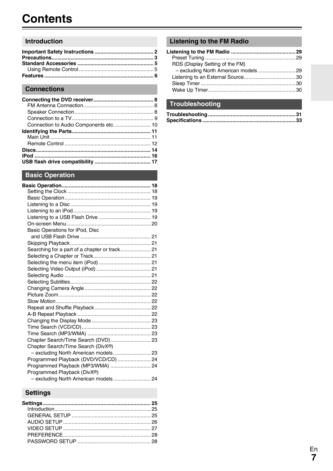 Onkyo DR-645 instruction manual Contents 