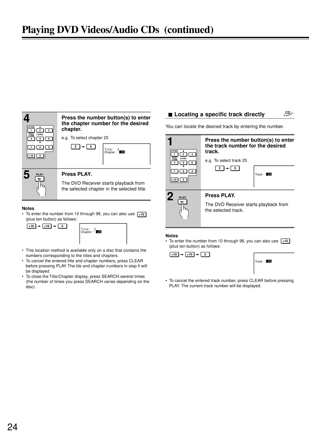 Onkyo DR-90 instruction manual Locating a specific track directly 