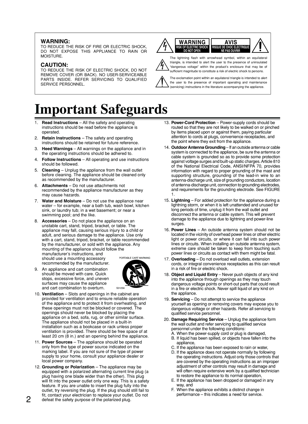 Onkyo DR-C500 instruction manual Important Safeguards, Defeat the safety purpose of the polarized plug 