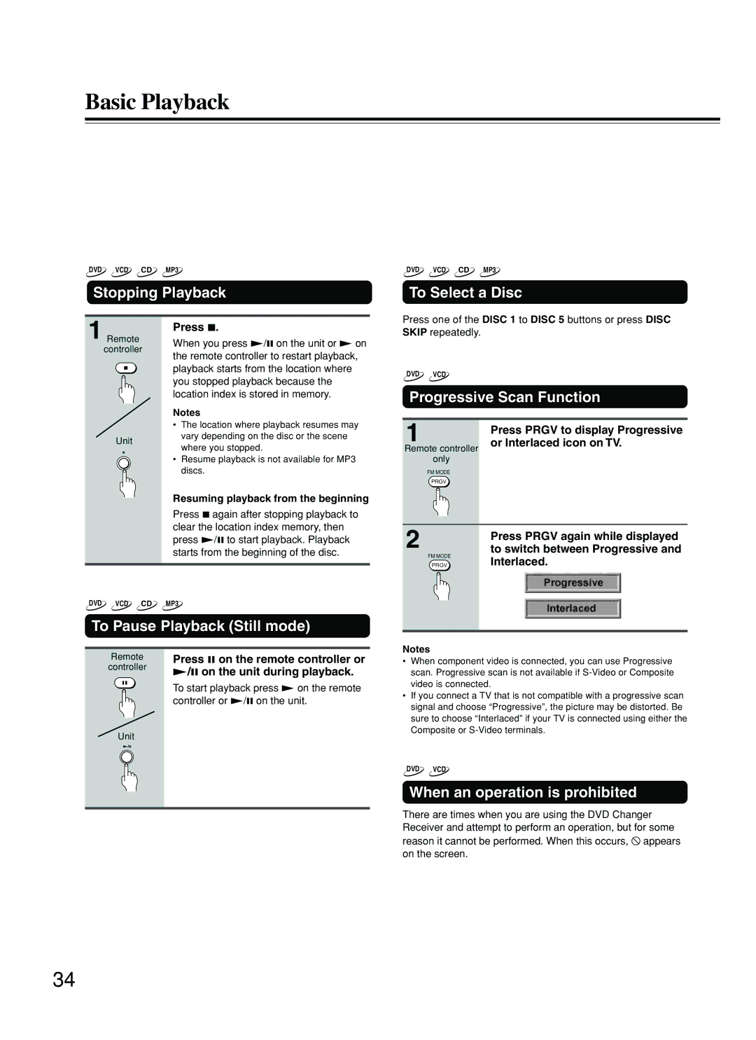 Onkyo DR-C500 instruction manual Basic Playback 