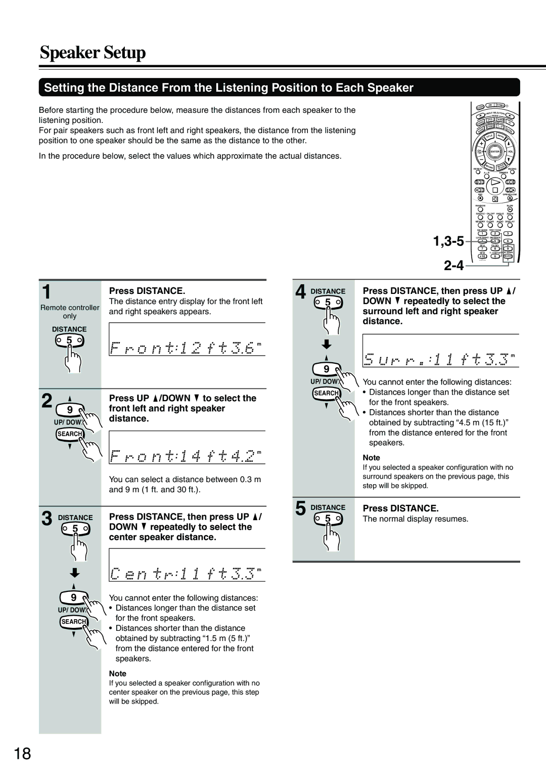 Onkyo DR-S2.0 instruction manual Speaker Setup 