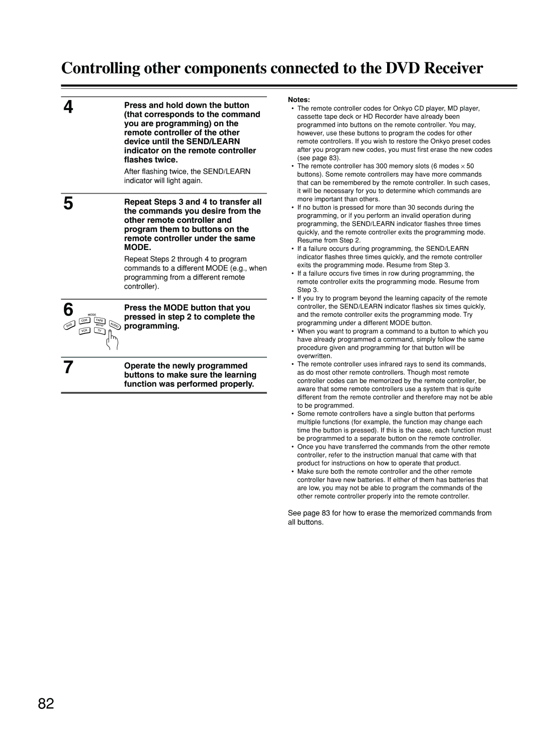 Onkyo DR-S2.2 instruction manual Controlling other components connected to the DVD Receiver 