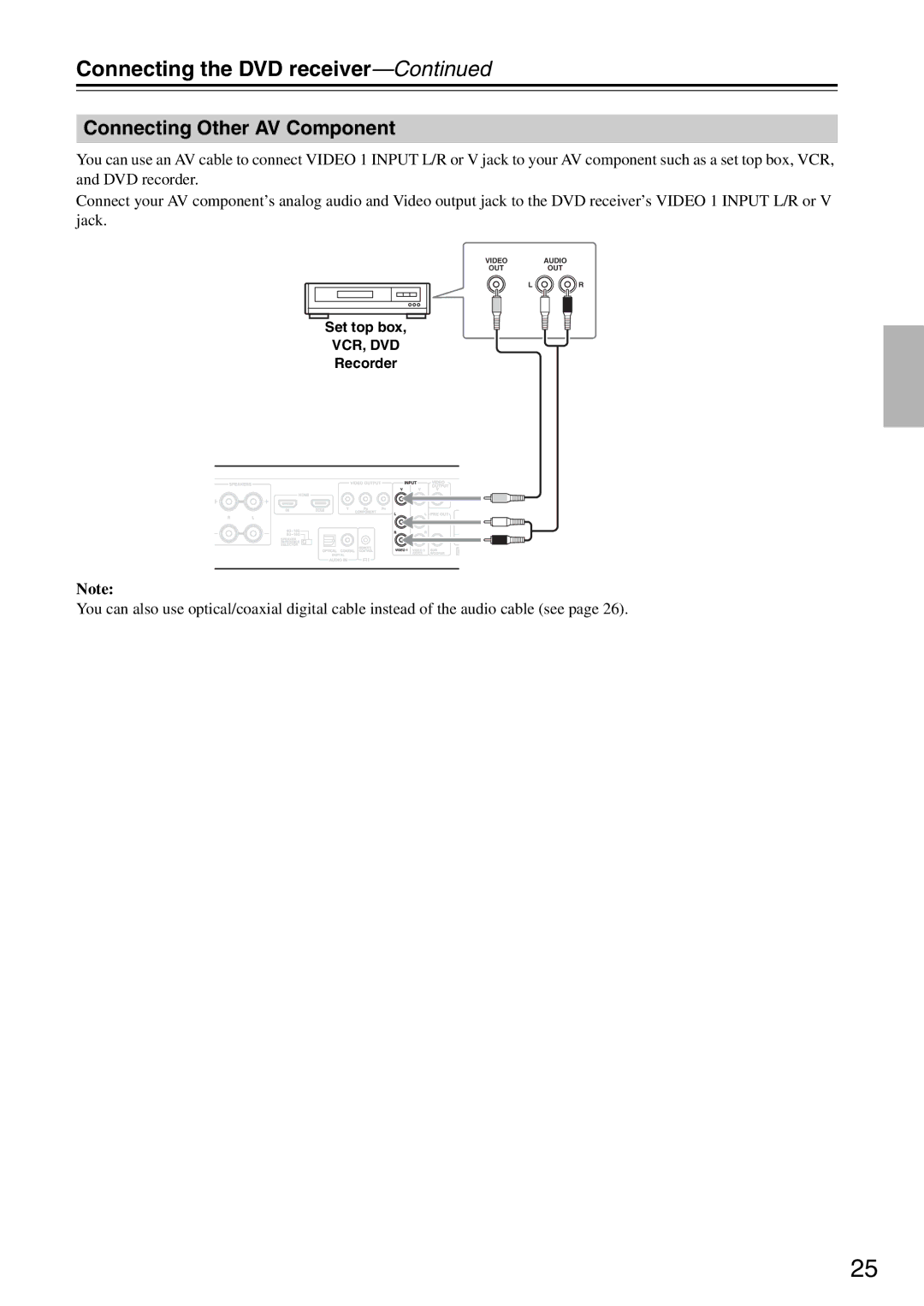 Onkyo DR-S501 instruction manual Connecting Other AV Component, Set top box, Recorder 