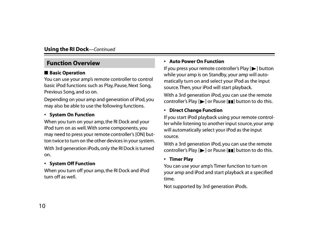 Onkyo DS-A1 instruction manual Function Overview 