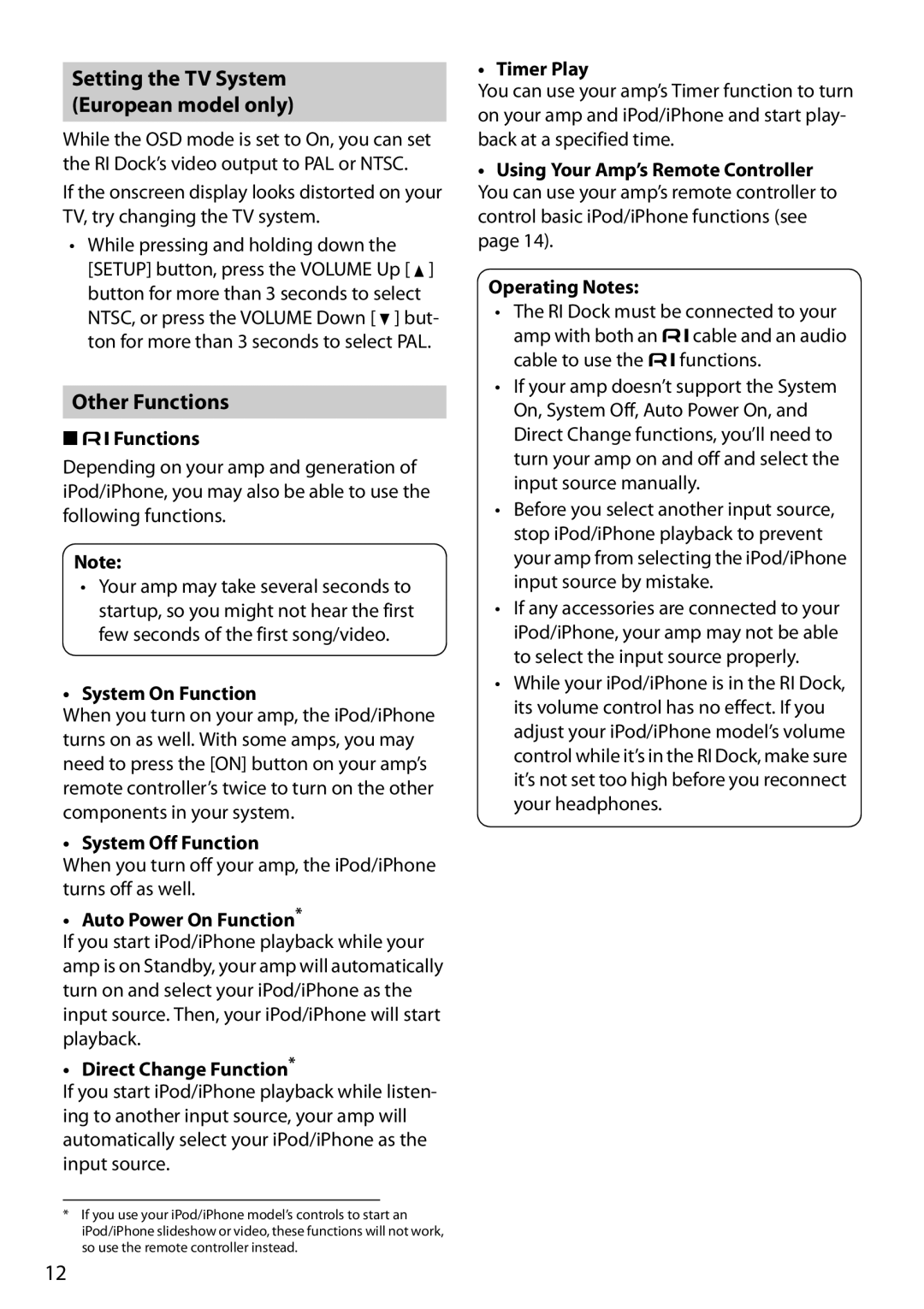 Onkyo DS-A4 instruction manual Other Functions 