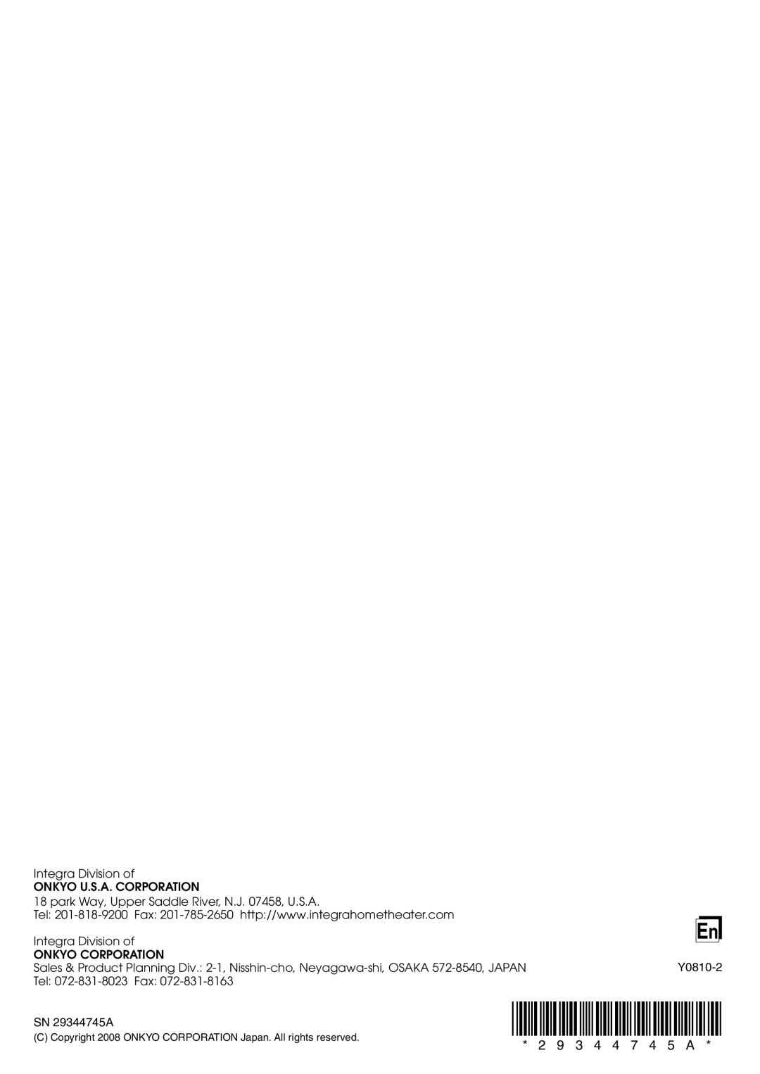 Onkyo DTR-7.9 instruction manual 3 4 4 7 4 5 a 