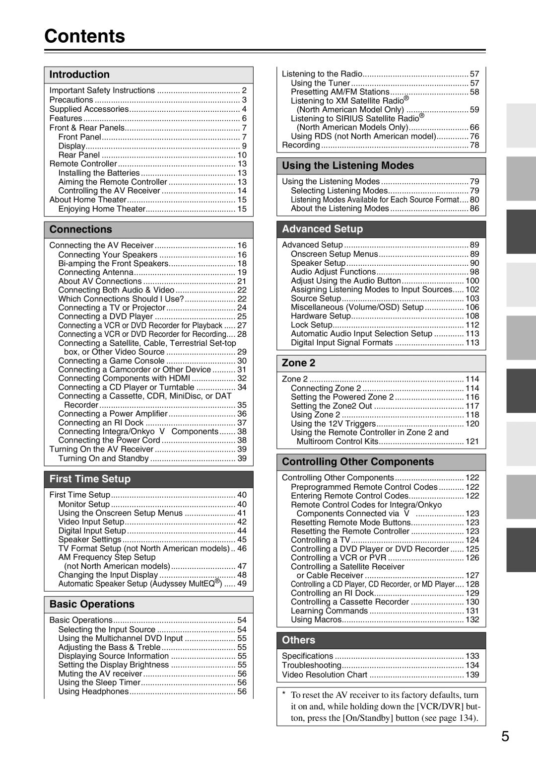 Onkyo DTR-7.9 instruction manual Contents 