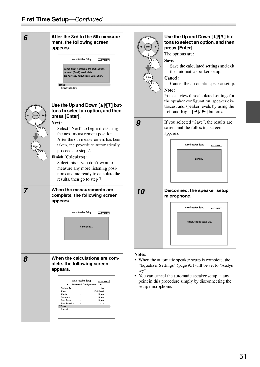 Onkyo DTR-7.9 instruction manual Disconnect the speaker setup, Microphone 