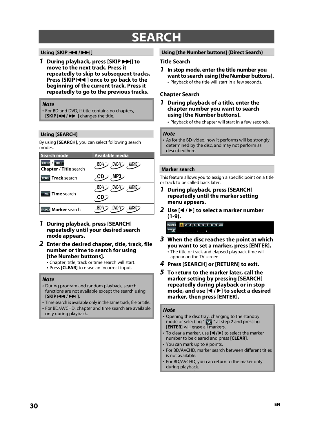 Onkyo DV-BD507 instruction manual Title Search, Chapter Search 