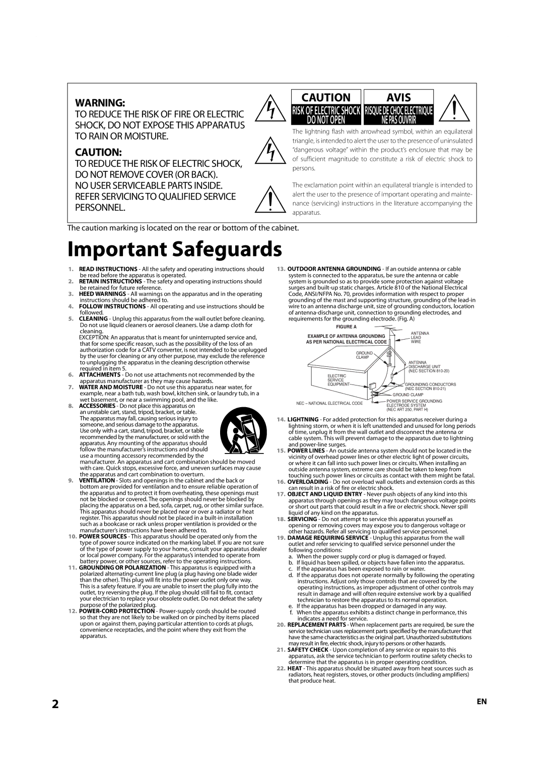 Onkyo DV-BD606 instruction manual Important Safeguards 