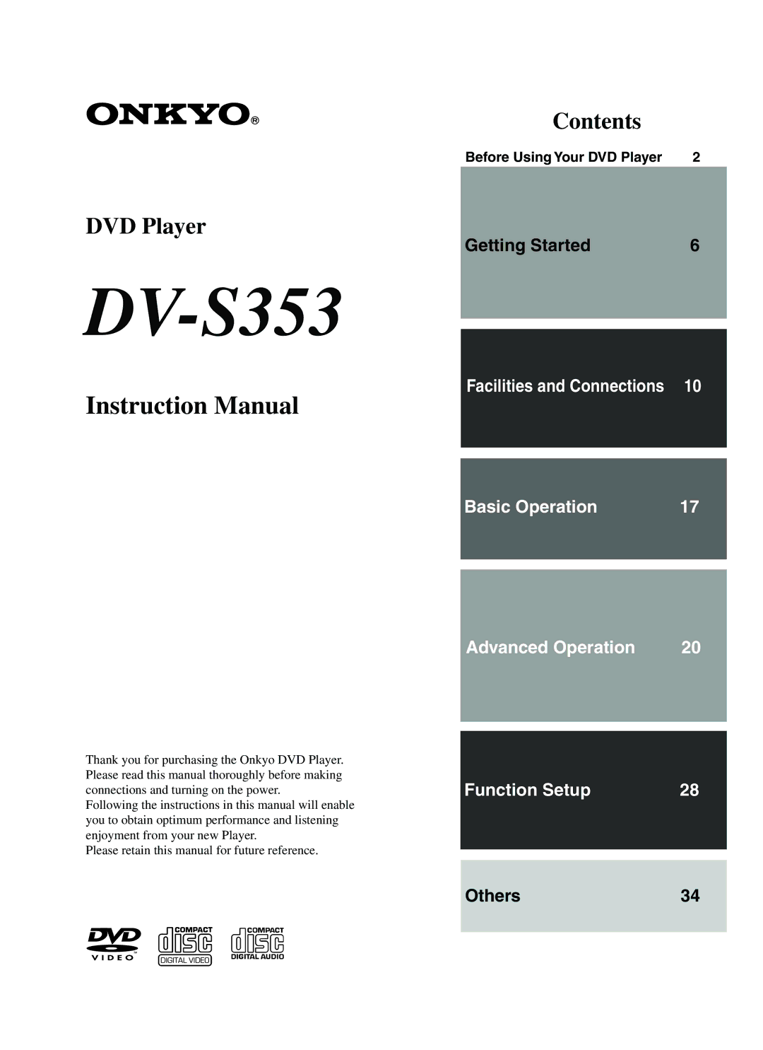 Onkyo DV-S353 instruction manual 