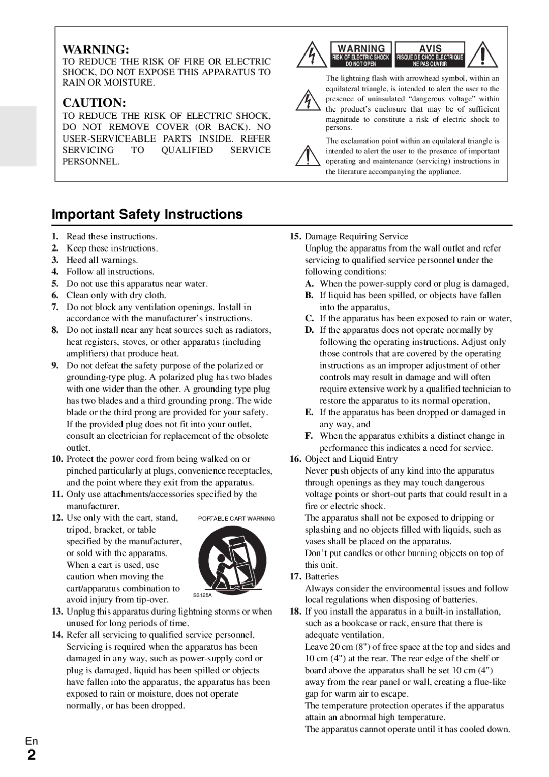 Onkyo HT-R390 Local regulations when disposing of batteries, 10 cm 4 at the rear. The rear edge of the shelf or 