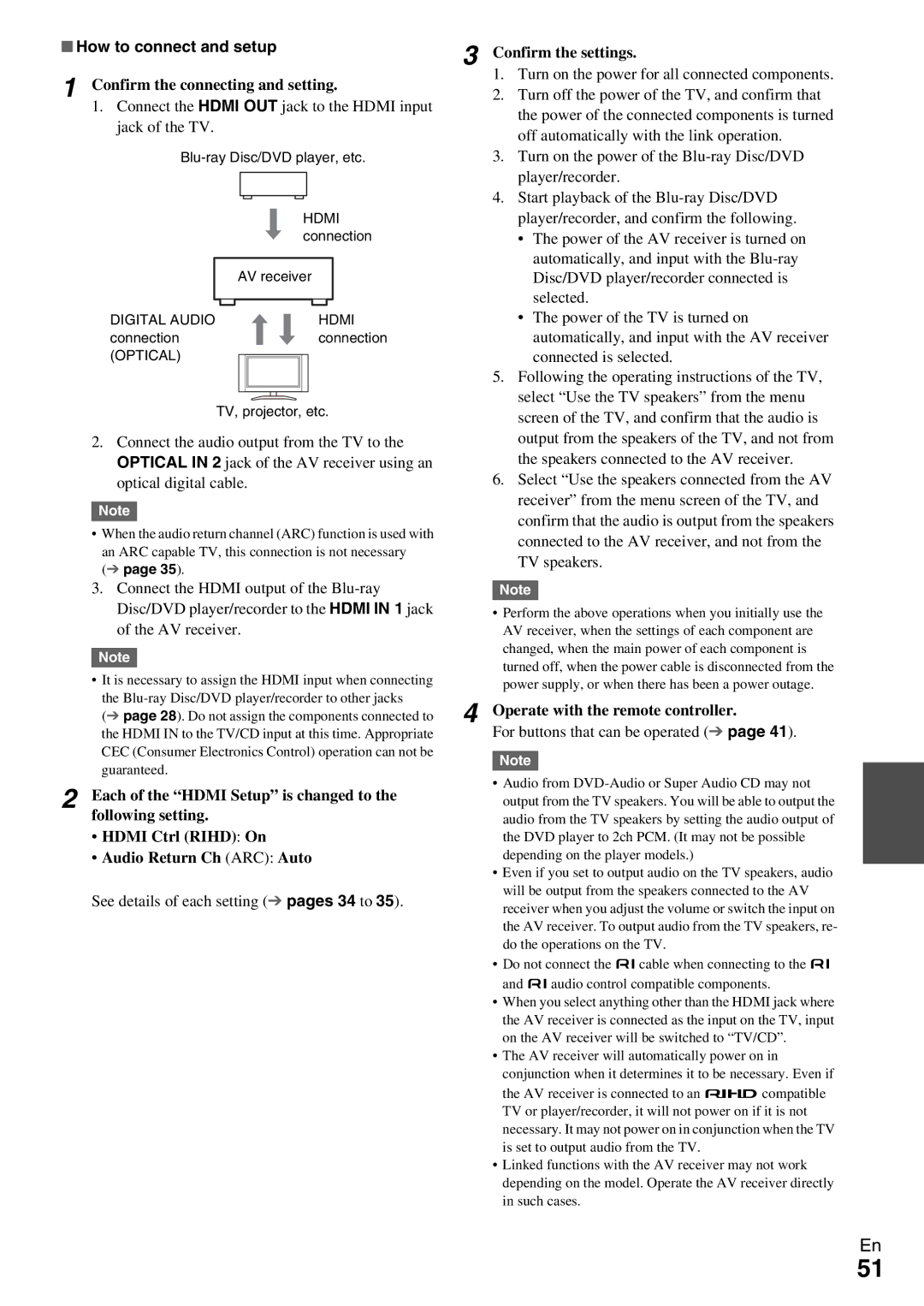 Onkyo HT-R390 instruction manual How to connect and setup, Confirm the connecting and setting, Confirm the settings 