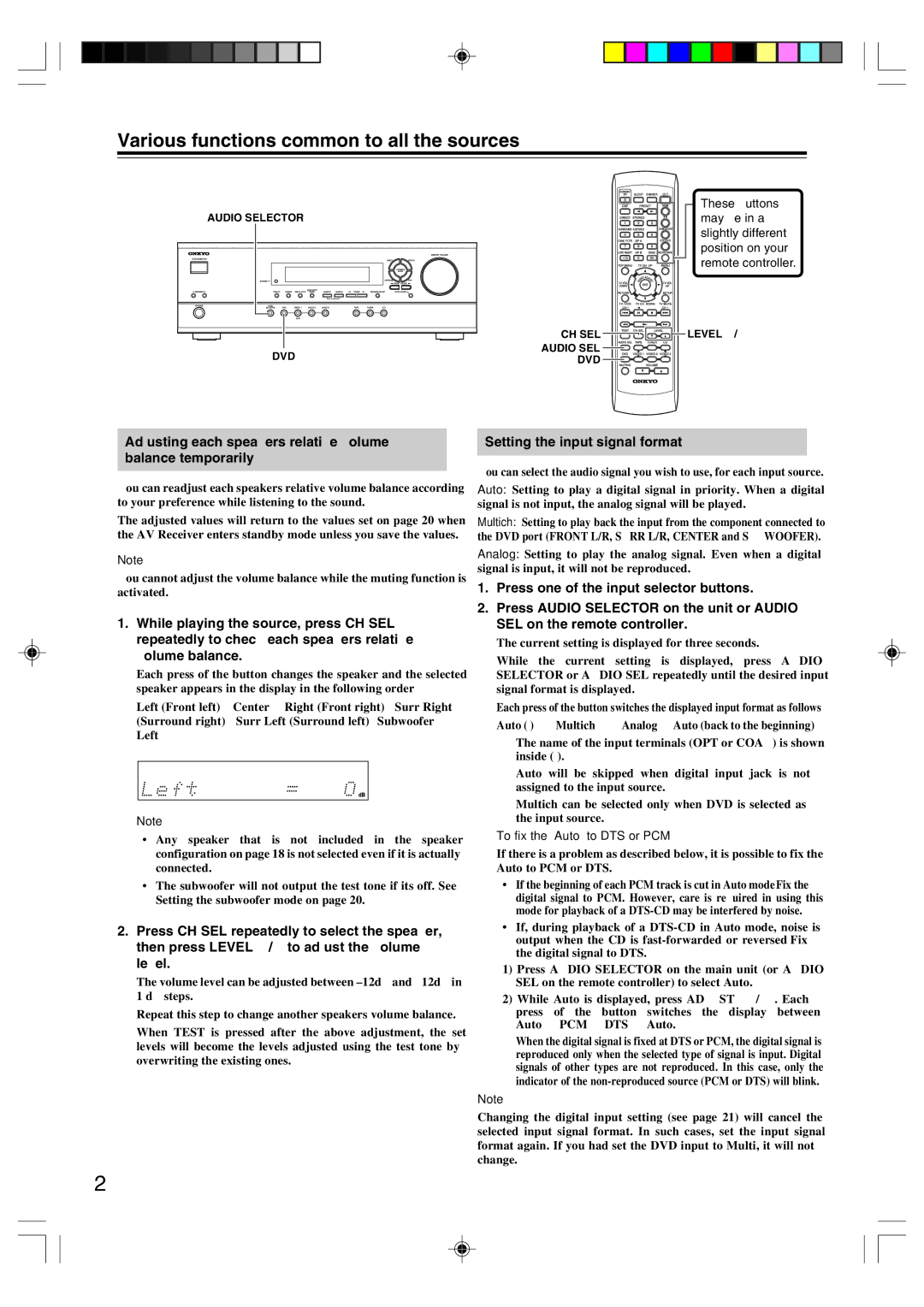 Onkyo HT-R420 appendix Setting the input signal format, These buttons, May be in a, Slightly different 